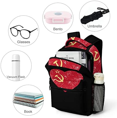 Комунизам Советски сојуз Ретро знаме Ранец за патување мода рамо торба мала тежина мулти-џеб дневен пакет за училишна студија работа шопинг