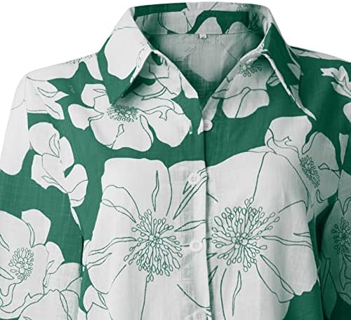 Рмксеи Женски Блузи Со Долги Ракави Удобност На Блузата Копче За Печатење Стил На Кошула