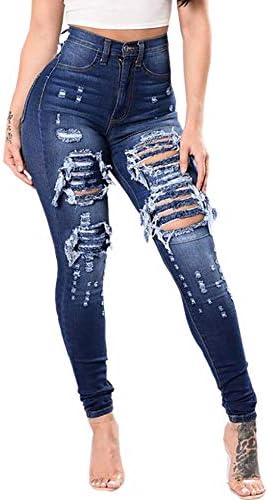 Тенок тенок истегнување на жените на Фовигуо измиената дупка слаби фармерки задникот кревајќи потресени панталони со тексас
