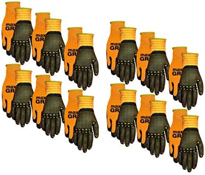 Средно-западни ракавици и опрема 94P12-lx-az-12 максимална ракавица, пакет со 12 пар, портокалово
