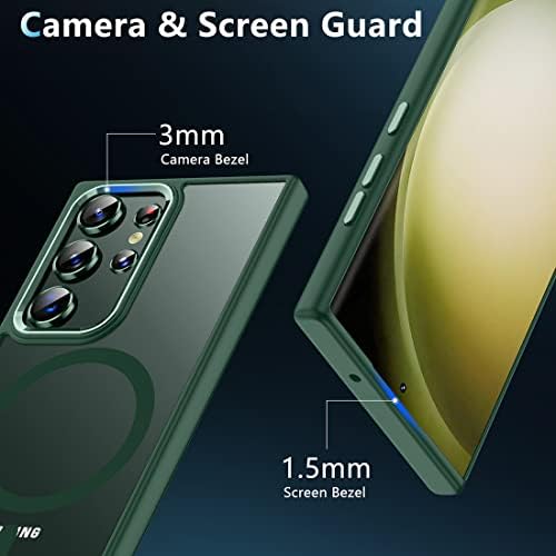 Тијанике Магнетна Кутија За Samsung Galaxy S23 Ултра, [со Заштитник На Објективот На Фотоапаратот]Проѕирен Мат Анти-Отпечаток Од Прст,Компатибилен