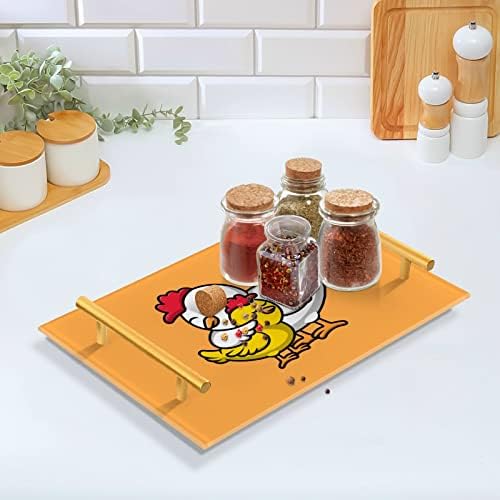 Декоративна лента за бања Далонан декоративна лента со златни рачки за организатор на кујна, симпатичен цртан филм за пилешко месо