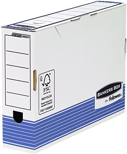 Банкарс кутија 00237 - Автоматска датотека со кутии, фолио, 'рбет 80 мм, бело/сино