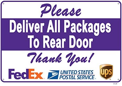 Испорачајте ги сите пакувања на знакот на задната врата-Пријатен потсетник за испорака на луѓето што треба да го следат, живописен дизајн плус