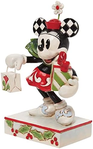 ЕНЕСКО Jimим Шор Дизни Традиции Мини глушец Божиќно шопинг фигура, 5,25 инчи, повеќебојни