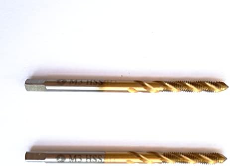 Atticzone M3x0.5 Метрички Sprial Flute Tap, Thap Machine Screw Tap, 0,5 mm терен, титаниум обложена челик со голема брзина 6542, десна
