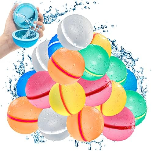 Scuatanbe 18pcs еднократно магнетни балони со вода, само-запечатување Брзо полнење играчки за водни бомби за деца на возраст од 4-8 години, топки