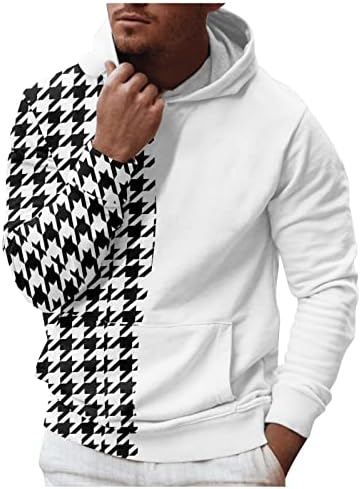 Обичен пуловер на машката Dudubaby со џебови со долги ракави со кабел врвови со качулка
