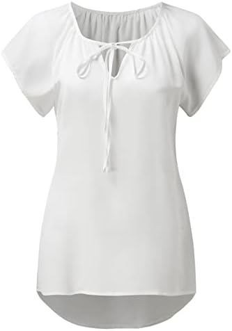 Нокипо фланел кошули за жени обичен моден шифон печати чипка со краток ракав на лабава кошула
