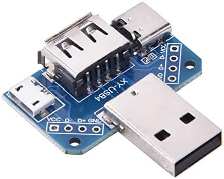 УСБ -плочата Marhynchus, 5PCS USB адаптери, машки до женски USB конектор за натопување на адаптер за адаптер 2,54мм 4P микро тип Ц, компјутерски