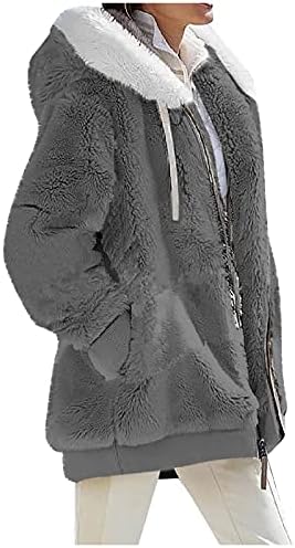 Џемпер со долги ракави џемпери жени зимски елегантни цврсти врвови на вратот топло со џебови се вклопуваат во нејасен џемпер