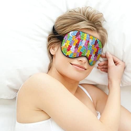 Гумички мечки бонбони за спиење маска за очи, симпатична слепи очи, ја покрива сенките за очила за жени