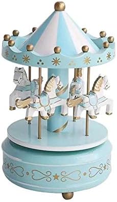 Merry Go Round Round Caruesel Music Box, ротирачки коњски луксузни розови детски музички кутии, девојки Девојки внуци играчки подарок