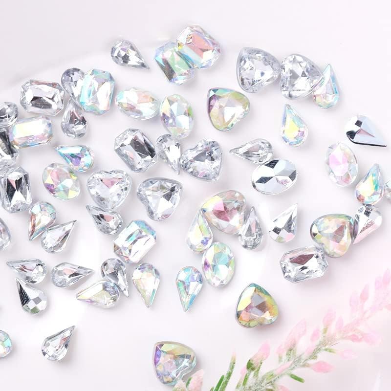 3Д нокти Rhinestones Charms Nail Diy Nail Gems Glass Crystals Rhinestones Nail Diamond Nail накит за декорација на нокти -