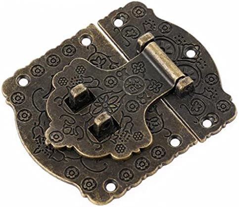Zouoou daakou910 1PC 7060mm Антички фиоки брави декоративни HASP накит Дрвени кутии куфер HASP заклучување на заклучување со завртки гроздобер