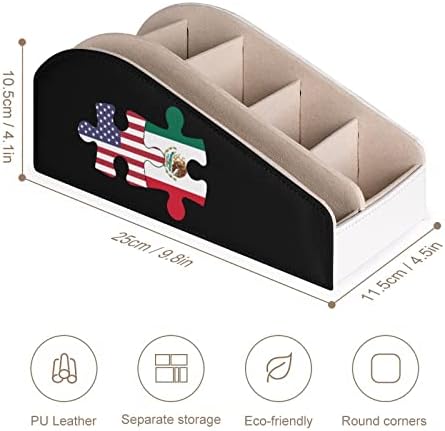 Држач за далечински управувач со мозаик на американски и мецински знамиња со 6 оддели Кади кутија за складирање на биро за складирање на козметика