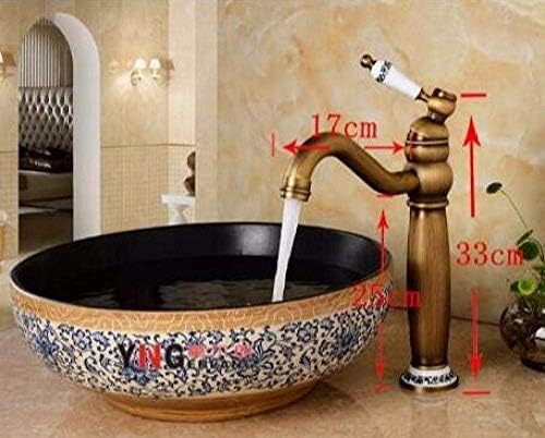 XYYXDD глава за туширање, тапа со керамички басен за бања топла и ладна бронзена басен тапа