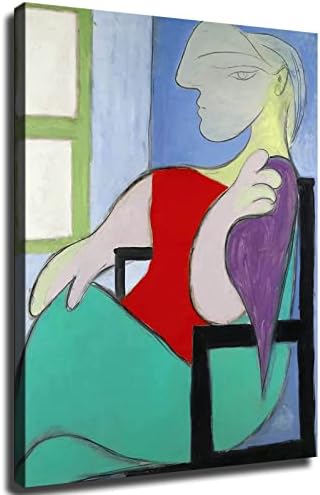 Pablo Picasso сликарство жена што седи во близина на прозорецот слика печати платно wallидна уметност домашна соба декор мурал-лијуи