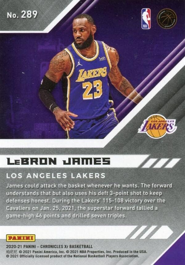 2020-21 Панини Хроники 289 Леброн Jamesејмс Лос Анџелес Лејкерс НБА кошаркарска трговска картичка