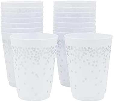 Сребрена Полка Точка Пластични Партиски Чаши За Возрасни