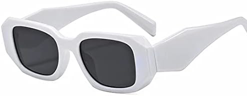 ДУПЕР ретро правоаголник очила за сонце мажи жени. 90 трендовски неправилни шестоаголни правоаголни буци широка рамка, УВ