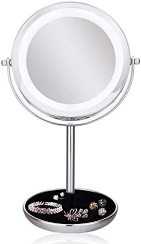 XDSDDS Шминка Огледало Со Светилка Десктоп Пополнете Светлина Двострано Огледало Принцеза Огледало Облекување Огледало Со Светилка