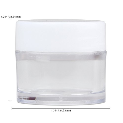 Beauticom високо-оценет 7 грама/7 ml дебел wallиден кристално чиста пластична контејнер со тегли за протекување со бели капаци