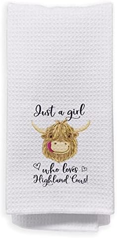 Негига само девојче кое сака плаклиња од крави, крпи од крпи 24х16 инчи, смешна симпатична висорамнината крава декоративна сад за