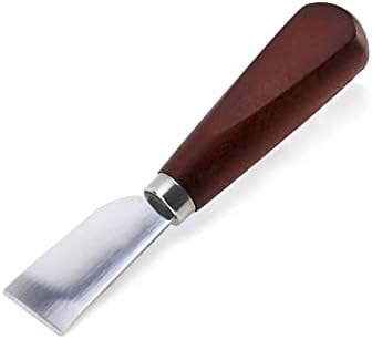 QWORK Кожа Нож Сечење Тример Со Дрвена Рачка ЗА Сам Занает Обработка На Кожа, 2 Парчиња