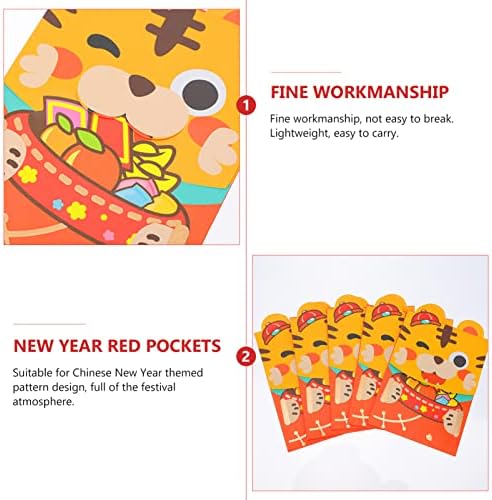 СОИМИС 12 парчиња 2022 Кинеска Нова Година Црвени Пликови Кинеска Година Црвена Пакет Хартија Кинески Хонг Бао Парични Торбички За Кинеска