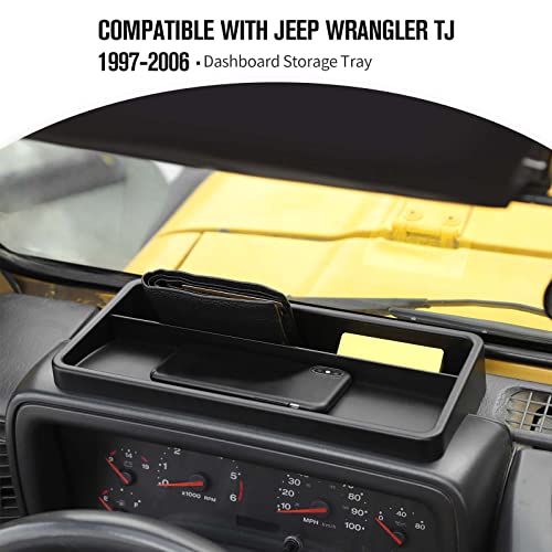 Подлога за чување на табла за чување на табла Jecar Dash за 1997-2006 Jeep Wrangler TJ & Unlimited, црно