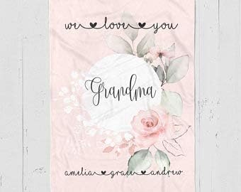 Персонализирано ќебе за баба, баба име ќебе, подарок на Нана, подарок за баба, подарок за баба од деца, баба подарок