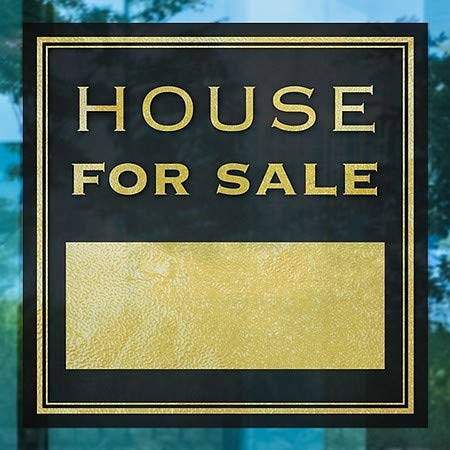 CGSignLab | Куќа за продажба -Класично злато Влечење на прозорецот | 24 x24