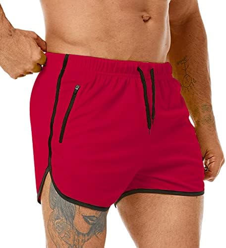 Озммјан шорцеви за мажи летни фитнес панталони со три поени панталони спортски атлетски шорцеви брзо сушење панталони