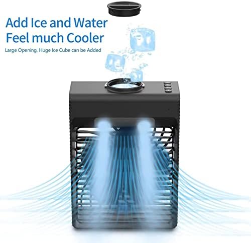 Преносни климатизери Преносен личен ладилник за личен воздух Супер тивка биро за ладење на воздухот 7 бои LED светло, прочистувач