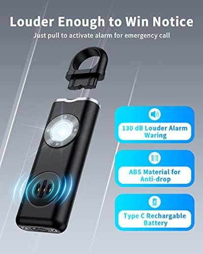 Аларм за лична безбедност на Elecpow, оригинален аларм за самоодбрана, личен аларм и прилики за безбедност на жени со светлосен