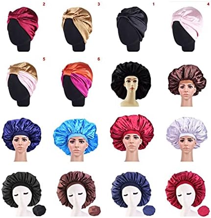 Pjryc свилена хауба, жени спијат туш капа за бања, исушена брза еластична еластична хауба за нега на коса, капа за завиткување на