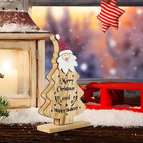 Божиќни Украси Дрвени Насликани Божиќни Светла Со Шупливи Букви Снег Божиќни Орнаменти Голем Божиќен Украс