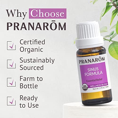 Пранаром - Синусна формула мешавина од есенцијално масло, органски есенцијални масла за здравје, есенцијални масла за велнес, есенцијални