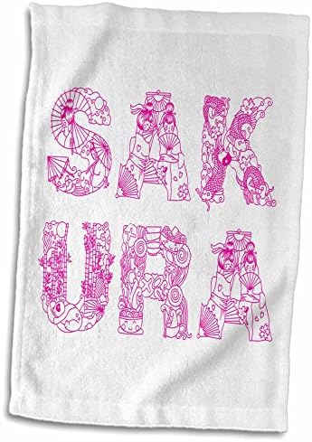 Декоративен текст на 3Drose Sakura во две реда - розова на бела - крпи