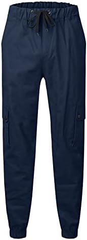 Miashui Tech Mens Pants Mens Massion Fashion Leisure Sports Solid Color Pocket Tie Cleans Pantans Pants Панталони панталони кратки