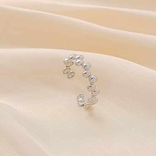 Евтини прстени за жени лесна луксузна личност мода бонбони обоени не'рѓосувачки челик отворање на капење геометриски пол -точки прилагодлив