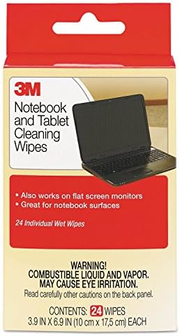 3М CL630 Екран за лаптоп чистење на влажни марамчиња, крпа, 7 x 4, бела, 24/пакет