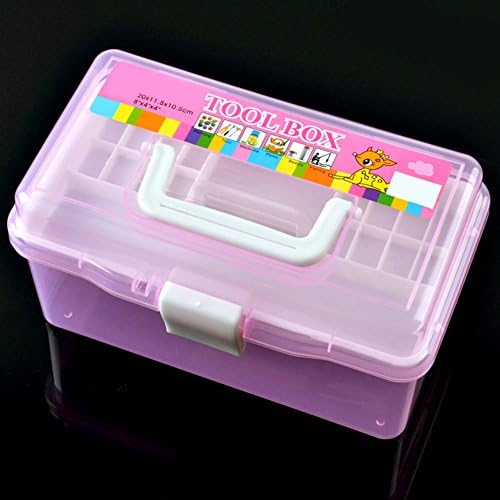 ОКОКМАЛ САД--НОВИ Двослојни Розови Пластични Кутии За Складирање Кутија За Маникир За Организатор На Домашна Канцеларија
