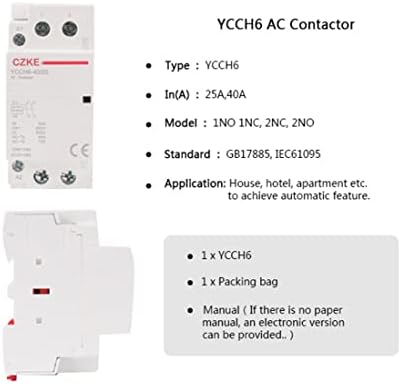 CRFYJ YCCH6 2P Din Железнички домаќинство ac Модуларен контактор 25a 40A 220V/230V 50/60HZ 2NO 2NC или 1NC 1NC