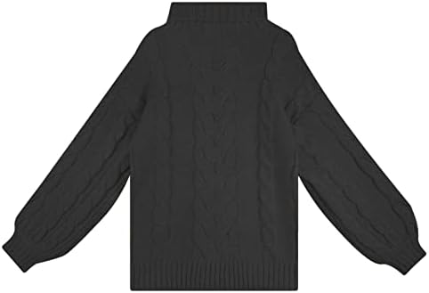 Turtleneck џемпер женски разгорен ракав пулвер плетен џемпер со висок врат пресврт густ џемпер