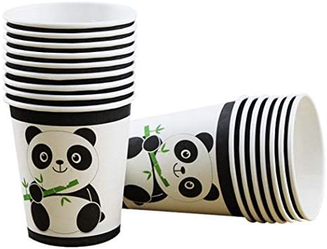 Бебе Панда тематски партии за забава Панда чаши за хартија за бебиња -8 мл, панда бебе роденденска забава обезбедува украси за момчиња девојчиња