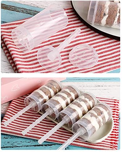 Jucoan 30 пакет торта поп-стрелец, тркалезна пластична желе за сладолед за спуштање со капаци со капаци и лепење за десерт, конфети push