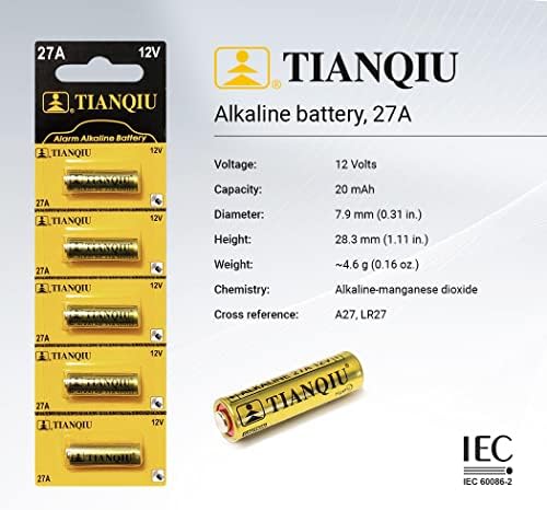 Tianqiu A27 12V алкална батерија, солза
