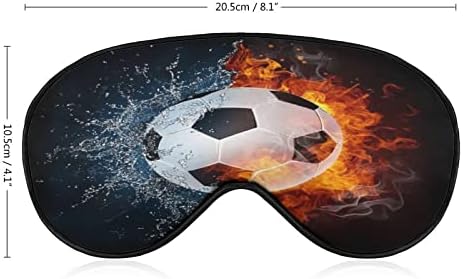 Фудбалска топка на оган вода спие слепа маска слатка сенка на очите смешна ноќна покривка со прилагодлива лента за жени мажи